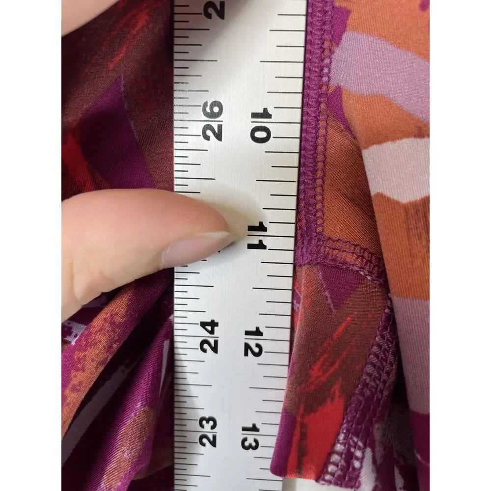 All In Motion Shorts Womens XL Purple Pink Abstract‎ Pocket Biker Activewear Gym